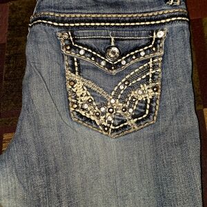Miss Chic Jeans Blue Embellished Ankle & Cropped